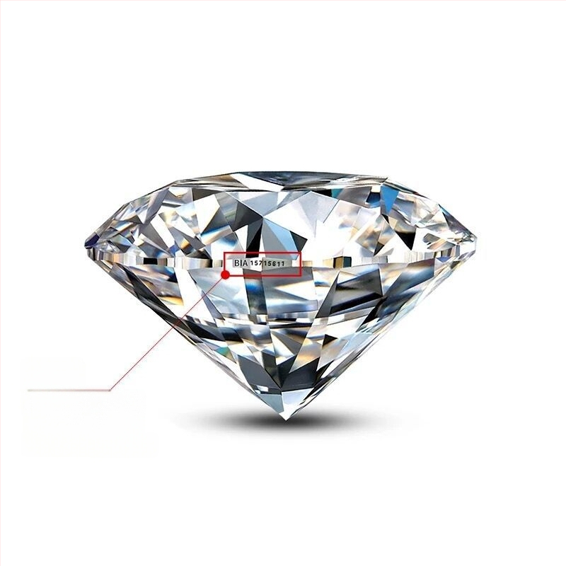 Moissanite κυκλικός λίθος, Eight Hearts Eight Arrows κοπή, VVS διαύγεια, εργαστηριακά καλλιεργημένος πολύτιμος λίθος