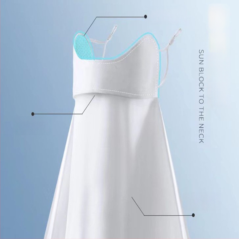 Moterų vasaros saulės apsaugos veido kaukė su kaklo apsauga ir tinka vairuoti, lengva ir praktiška; Audinys: Tencel (Lyocell), 21–30% sudėtis, Sezona: Vasaros 2024.