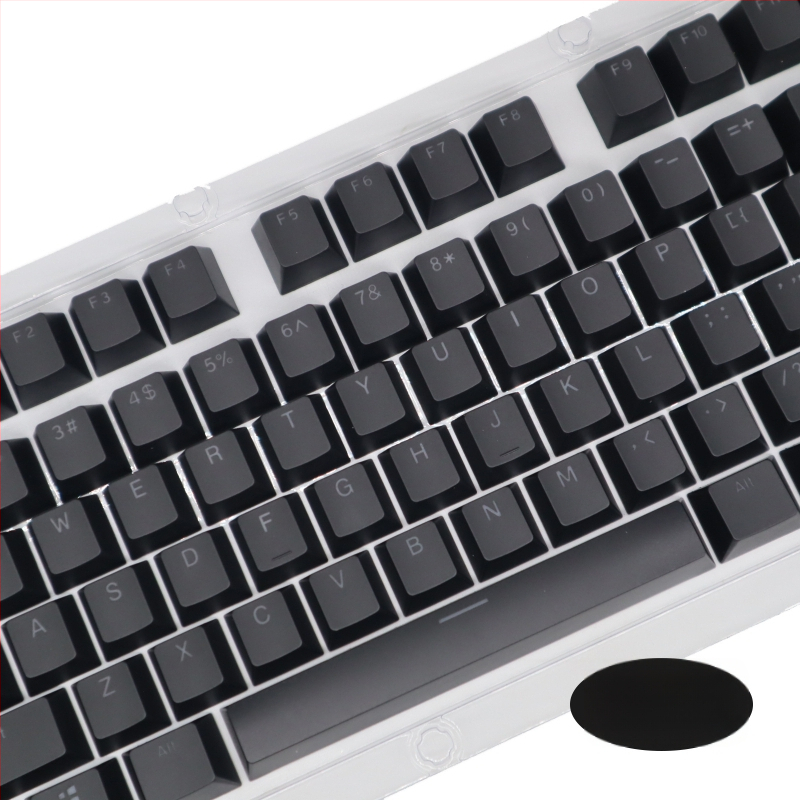 ABS 104-os billentyűzethez készült capkészlet mechanikus billentyűzethez, két színű injekciós formázás, átlátszó karakterek, univerzális kompatibilitás