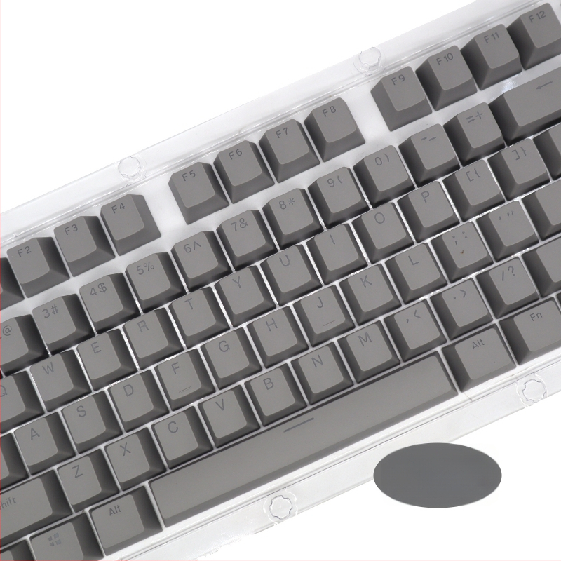 ABS 104-os billentyűzethez készült capkészlet mechanikus billentyűzethez, két színű injekciós formázás, átlátszó karakterek, univerzális kompatibilitás