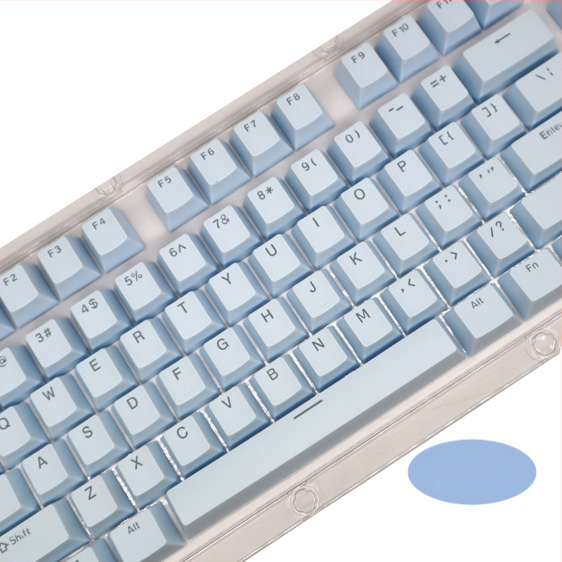 ABS 104-os billentyűzethez készült capkészlet mechanikus billentyűzethez, két színű injekciós formázás, átlátszó karakterek, univerzális kompatibilitás