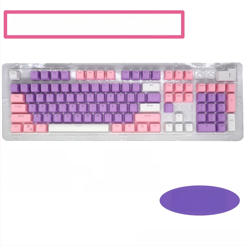 ABS 104-os billentyűzethez készült capkészlet mechanikus billentyűzethez, két színű injekciós formázás, átlátszó karakterek, univerzális kompatibilitás
