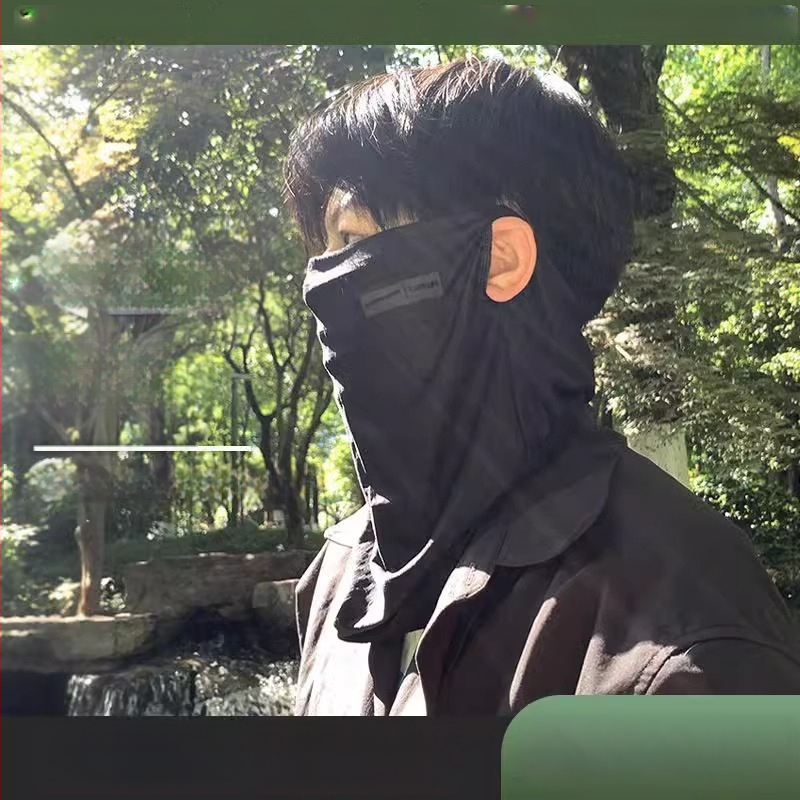 Vyrinė Ice Silk saulės apsaugos veido kaukė — kvėpuojanti, lengva kaklo skara nuo saulės (poliesterio pluoštas 71–80%)