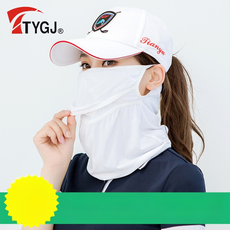 Golfo saulės apsaugos veido kaukė, Ice Silk nailonas, kvėpuojanti, pusiau dengia kaklą