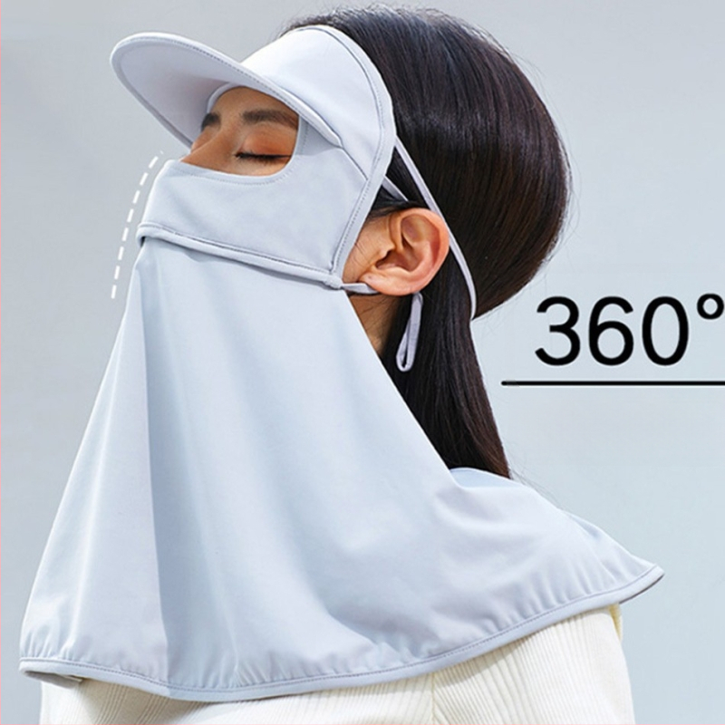 Γυναικεία μάσκα προστασίας από τον ήλιο για καλοκαίρι με πλήρη κάλυψη προσώπου, αναπνεύσιμη UV ασπίδα, γρήγορο στέγνωμα, ανθεκτική στον άνεμο για ποδηλασία και οδήγηση