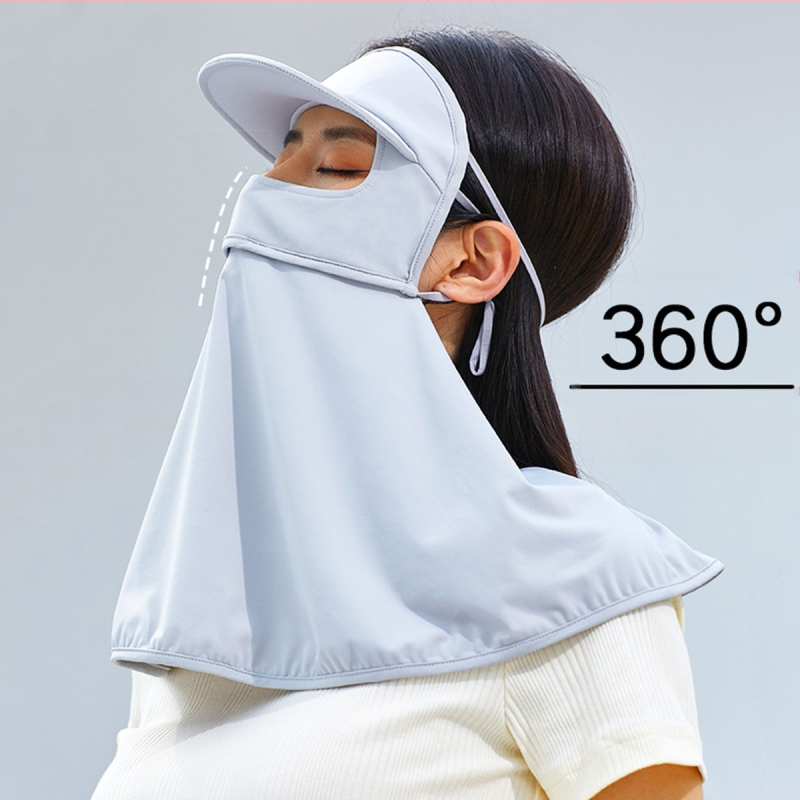 Γυναικεία μάσκα προστασίας από τον ήλιο για καλοκαίρι με πλήρη κάλυψη προσώπου, αναπνεύσιμη UV ασπίδα, γρήγορο στέγνωμα, ανθεκτική στον άνεμο για ποδηλασία και οδήγηση