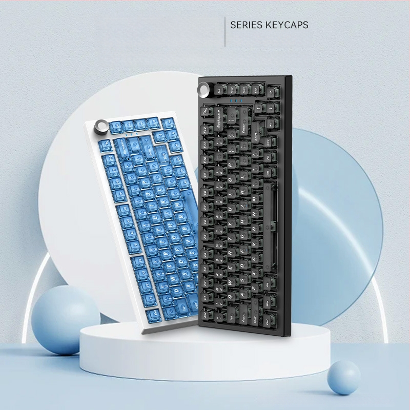 Readson Caurspīdīgi PC taustiņu vāciņi mehāniskajai tastatūrai ar UV drukāšanu, priekšējā smilšgrābšana, četrpusēja augsta caurspīdīgums, RGB apgaismojums