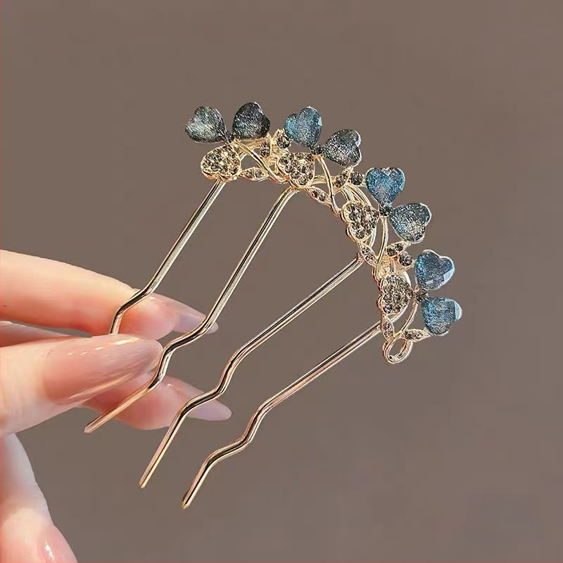 U-formos plaukų segtukas, lydinys, elektroplatavimas, elegantiškas moterų galvos aksesuaras