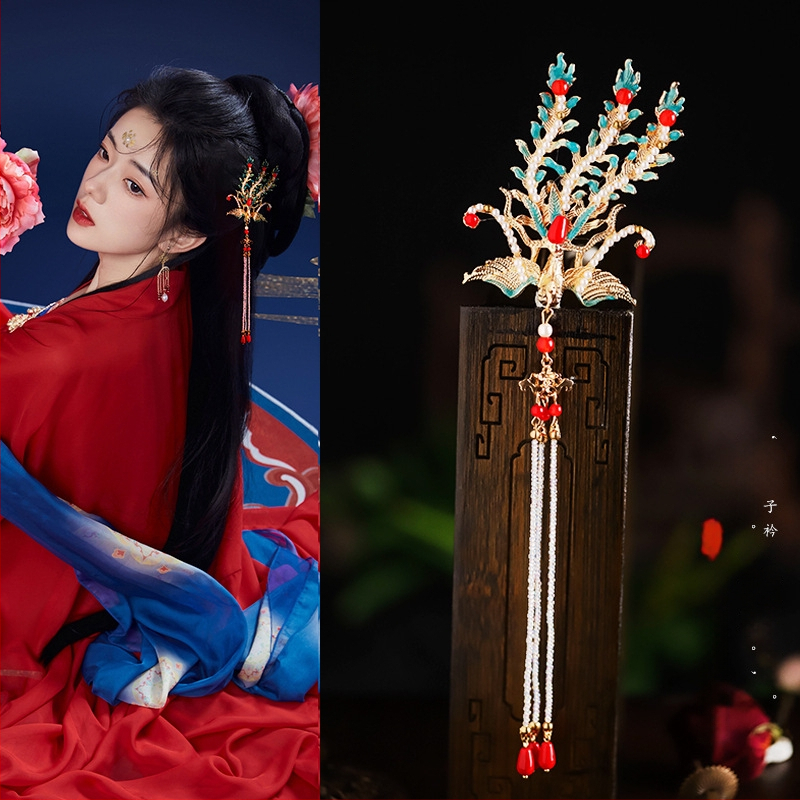 Retro bojtos hajdísz ötvözetből, női kiegészítő, Seiko felületkezelés, testreszabás elérhető