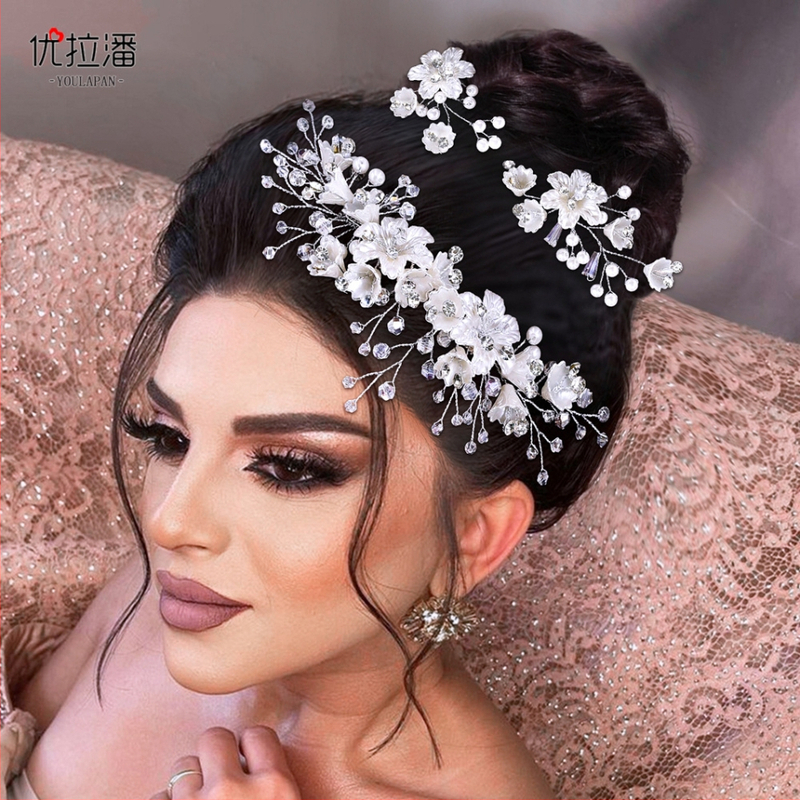 Yulapan Hp755 Gyöngyös virág alakú hajcsat – Női hajkiegészítő, esküvőre