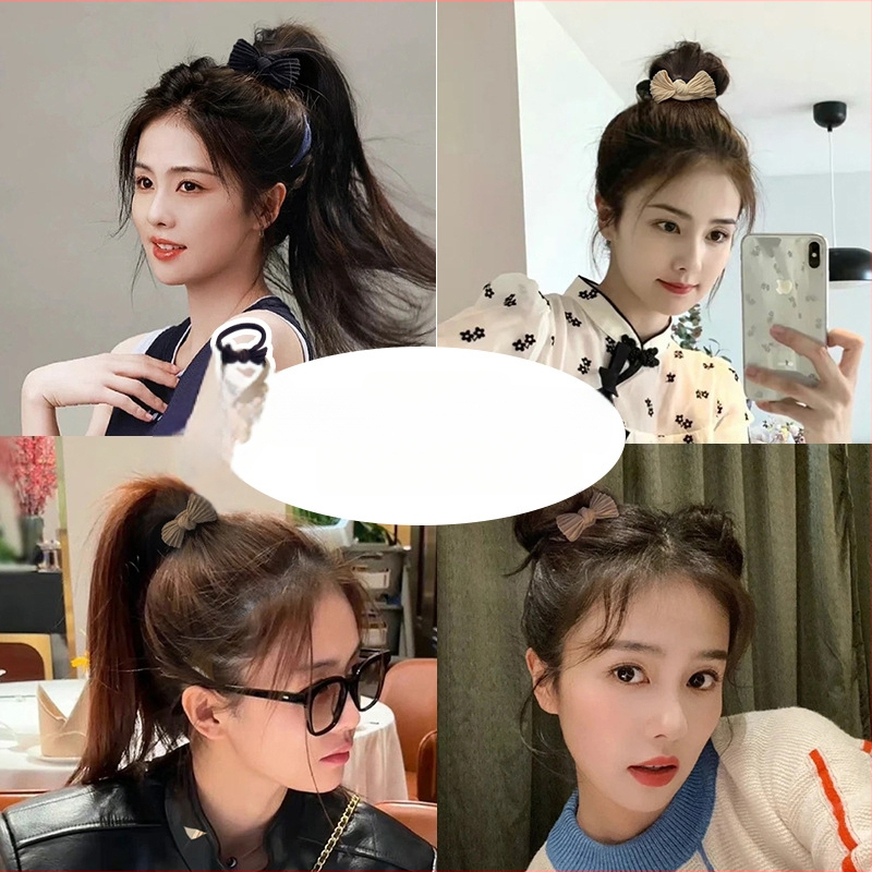 Koreai stílusú masnis hajgumi magas copfhoz, szövött, rugalmas és tartós