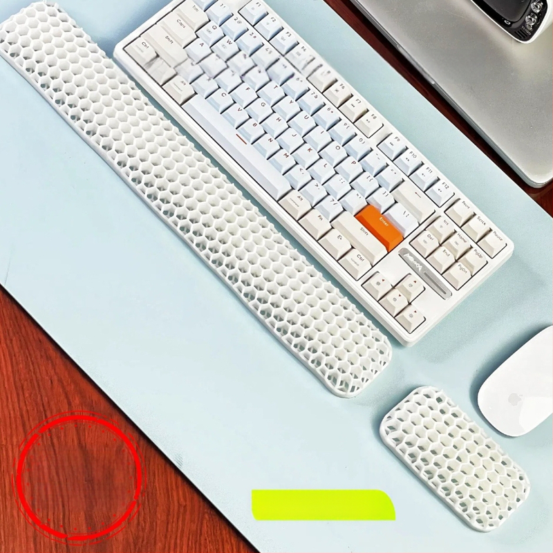 Rokas atbalsta plāksne tastatūrai un pelei – divpusēja TPE ar dobumu dizainu, biroja lietošanai, ūdensizturīgs, pretslīdošs, nolietojumizturīgs, viegli tīrāms