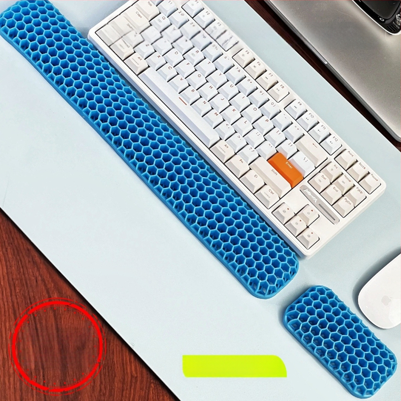 Rokas atbalsta plāksne tastatūrai un pelei – divpusēja TPE ar dobumu dizainu, biroja lietošanai, ūdensizturīgs, pretslīdošs, nolietojumizturīgs, viegli tīrāms