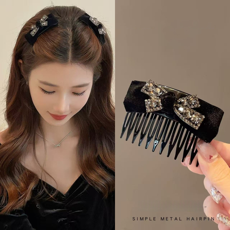 Plaukų segtukas moterims su kaspinu, rankų darbo, madingas stilius, mišrios medžiagos, 2025 žiema