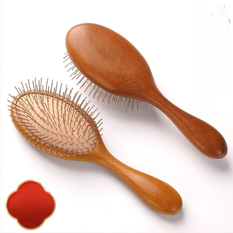 Beržo medienos plaukų šukos su oro pagalvėmis galvos odos masažui