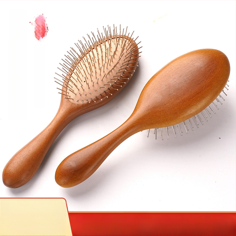 Beržo medienos plaukų šukos su oro pagalvėmis galvos odos masažui