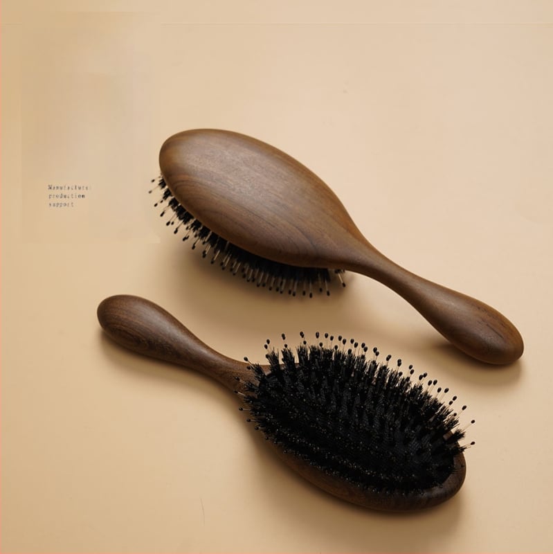 Šukos iš sandalų medžio su oro pagalvėlėmis galvos odos masažui ir plaukų lygiavimui – moterims, namų naudojimui