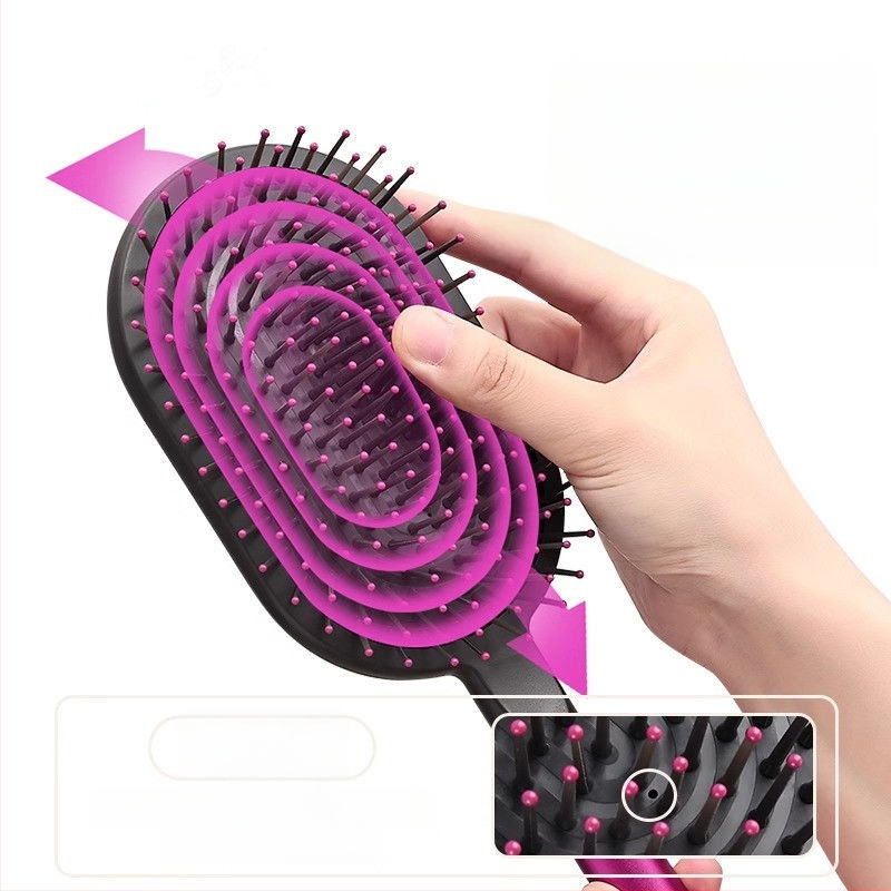 Plaukų šukos su oro pagalve ir masažu — ABS medžiaga; nėra importuota; kategorijos: plaukų šukos, garbanų šukos, oro pagalvės šukos