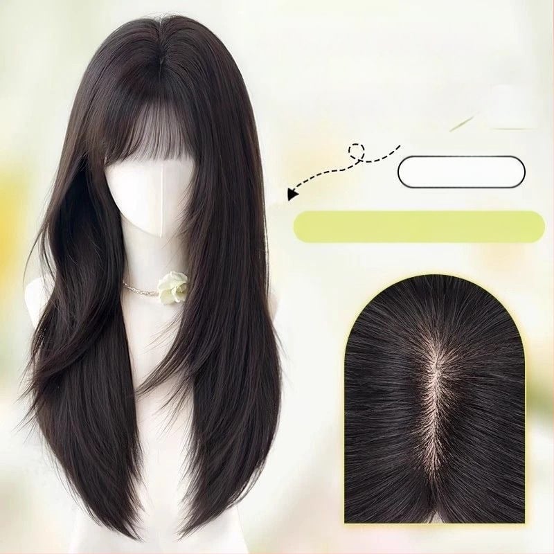 Hajtopper — hosszú egyenes haj, természetes mindennapi megjelenés; anyag: magas hőálló rostok; gyártási technológia: mechanizmus; nem festhető