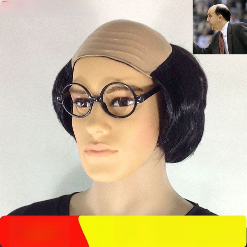 Színpadi paróka rövid göndör hajjal, anyag: normál hőmérsékletű huzal, modell 1