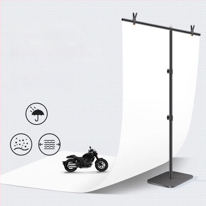 Baltas PVC fono plokštė su stovu – still life nuotraukoms