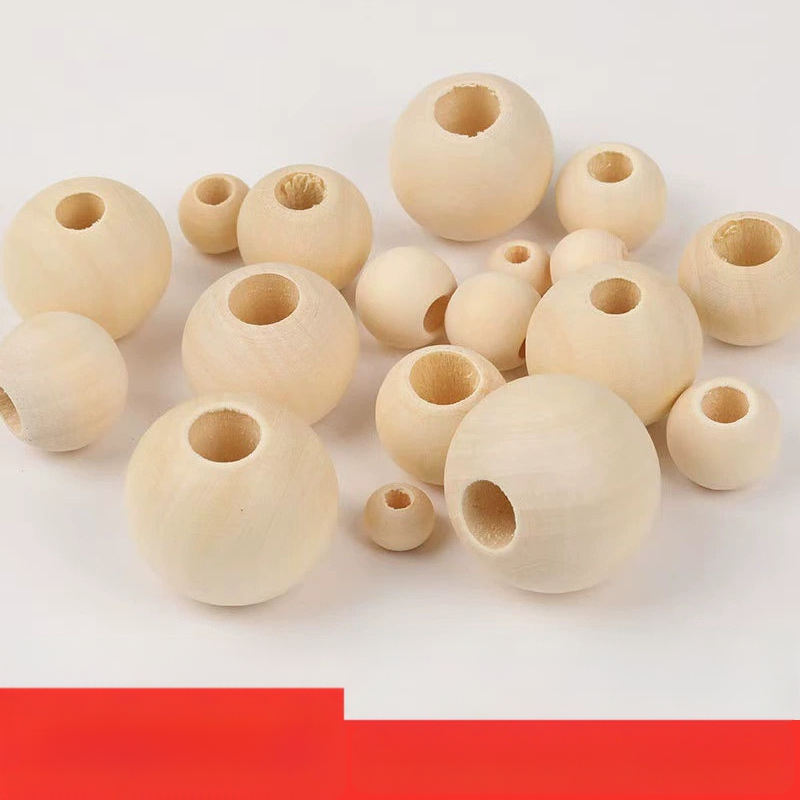 Drvene perle s velikim otvorom 6–50 mm, kružne perle za DIY nakit