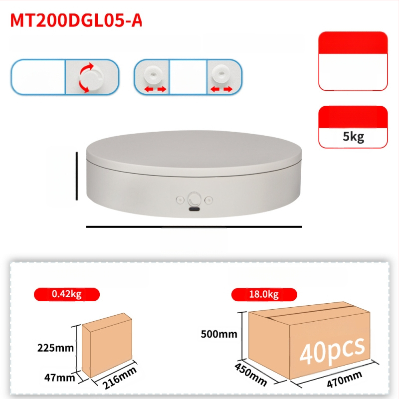 Elektrinė sukama fotografavimo platforma, ABS korpusas, modelis MTxDGL-DGEL, apkrova iki 5 kg