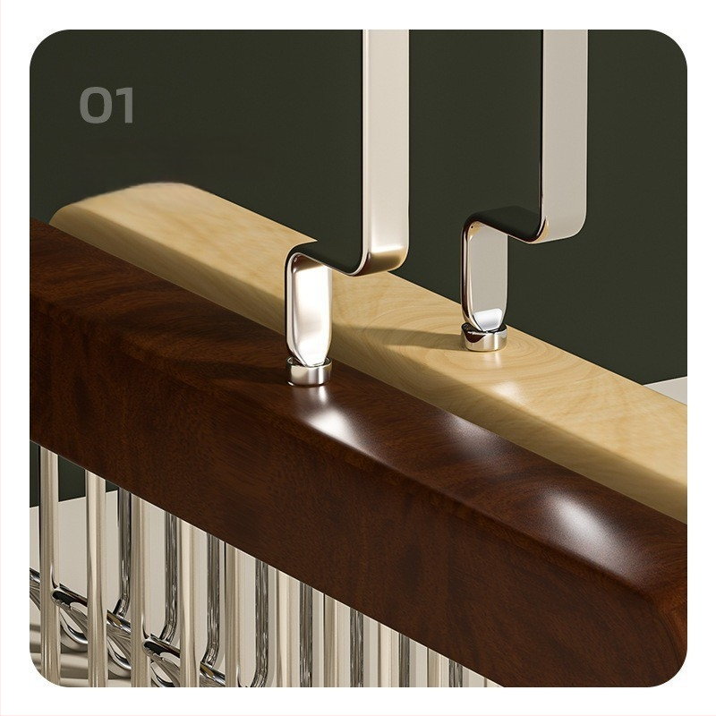 Medinė 8 kabliukų pakabiklis drabužiams, kaklaraišiams ir liemenėms – 2 vnt komplektas, šiuolaikinio minimalistinio stiliaus