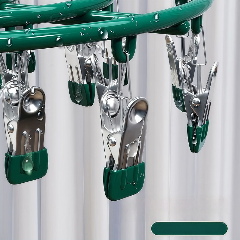 Сушилник за дрехи с множество щипки от неръждаема стомана, 23 щипки, кръгъл модерен дизайн, за дрехи, панталони и вратовръзки