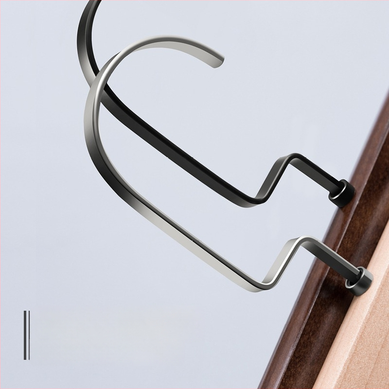 Kietas medienos kelnių laikiklis su klipais ir kaklaraiščių laikikliu — nepalieka žymių ant drabužių, prekė onlya, Kinų stilius, 1 vnt, Spausdintas logotipas, Nepriklausomas gamintojas