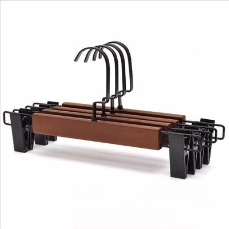 Kietas medienos kelnių laikiklis su klipais ir kaklaraiščių laikikliu — nepalieka žymių ant drabužių, prekė onlya, Kinų stilius, 1 vnt, Spausdintas logotipas, Nepriklausomas gamintojas