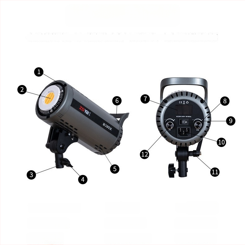 Shadow bang B300x – Professionaalne fotograafia lamp, kahekordne temperatuurivalgustus, 220W/220V, E40 pea, reguleeritav heledu, sõltuv toiteallikas, heleduse reguleerimine, sobib peamiseks valgustuseks otseülekande ja portree video jaoks