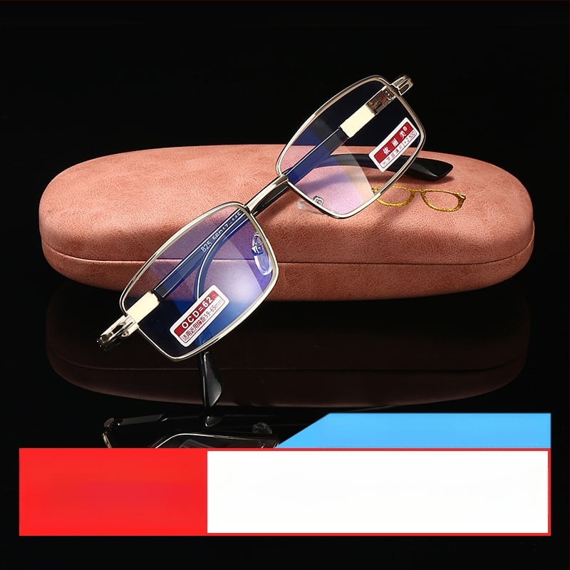 Olvasószemüveg gyanta lencsékkel és kékfény elleni bevonattal, teljes keret, négyszögletes formájú