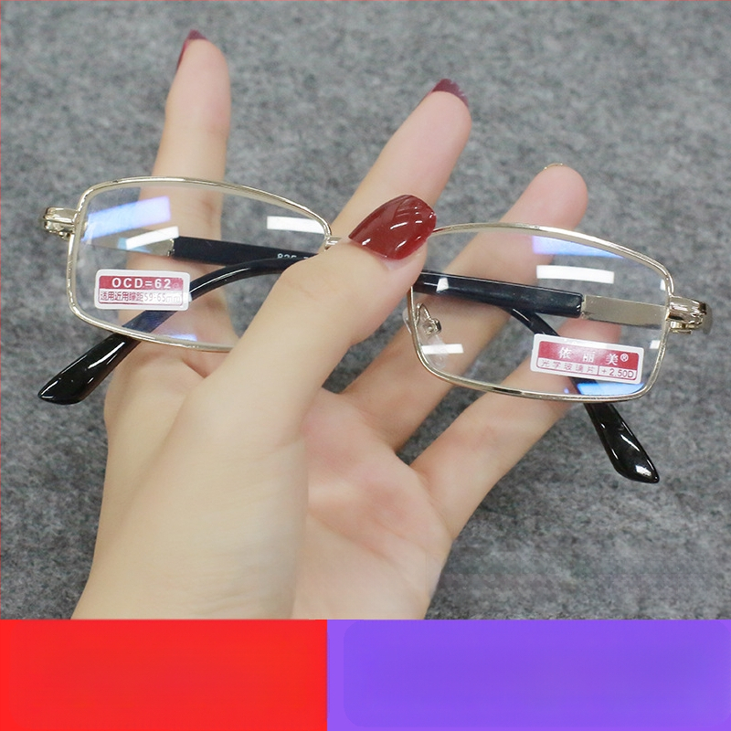 Olvasószemüveg gyanta lencsékkel és kékfény elleni bevonattal, teljes keret, négyszögletes formájú