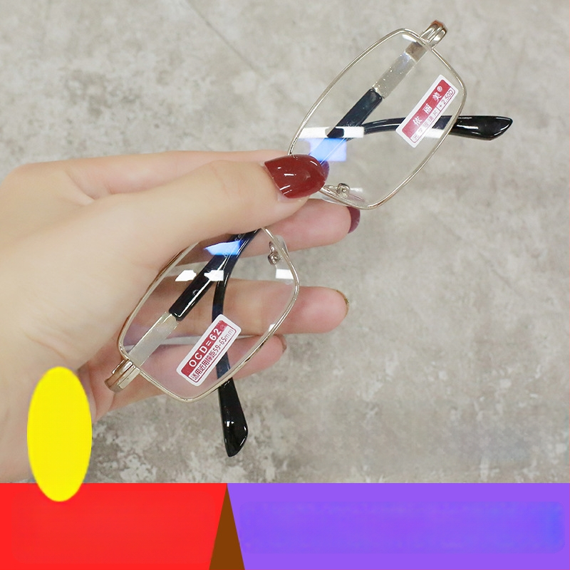 Olvasószemüveg gyanta lencsékkel és kékfény elleni bevonattal, teljes keret, négyszögletes formájú