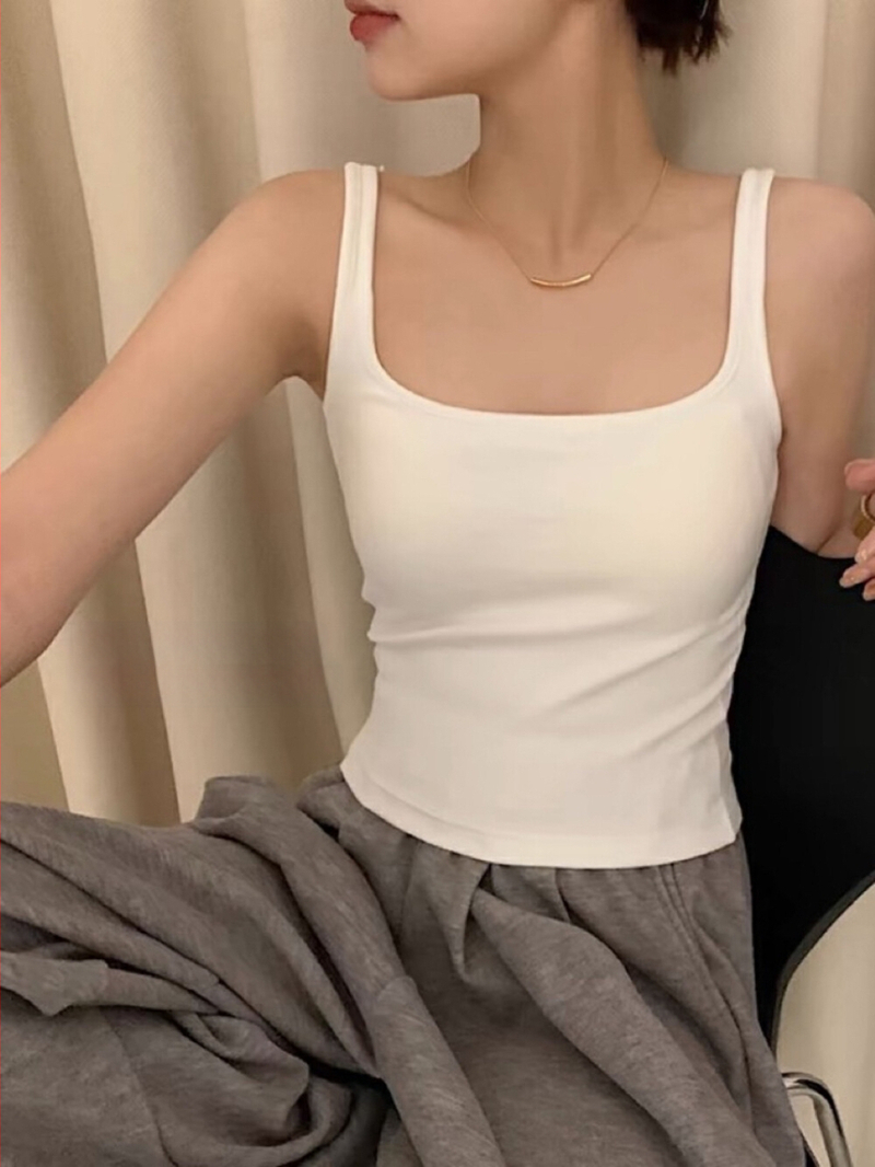 Camisola od Tencel Modala s kvadratnim izrezom i ugrađenim jastučićima za dojke, za žene, lagani slojeviti top za nošenje ispod ili iznad