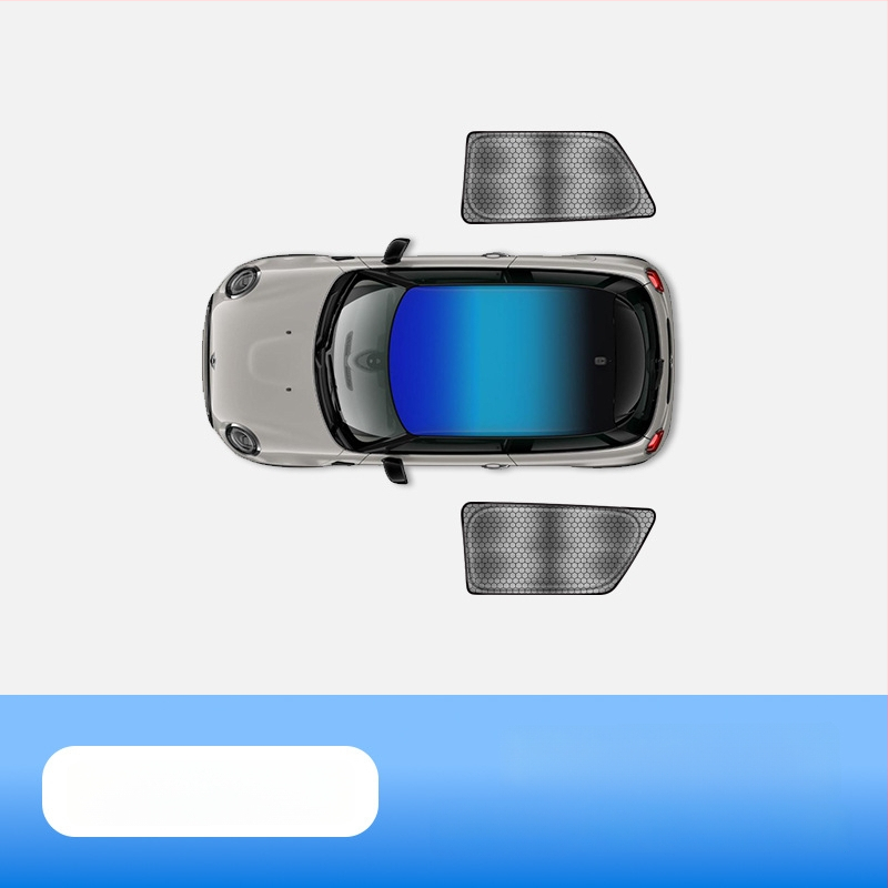 Automobilio saulės skydelis MINI Cooper iš carAwait – titano medžiaga, plokščias montavimas, logotipo spauda įmanoma