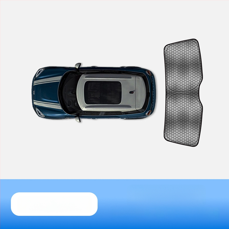 Automobilio saulės skydelis MINI Cooper iš carAwait – titano medžiaga, plokščias montavimas, logotipo spauda įmanoma