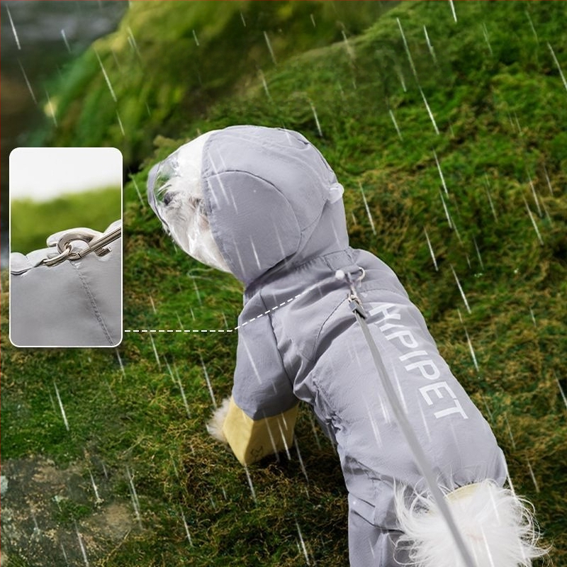 Αδιάβροχο για σκύλους – αντιανεμικό, ανακλαστικό, ρυθμιζόμενο, PVC ύφασμα, υδατοαπωθητικό στρώμα PU (για άνοιξη-καλοκαίρι)