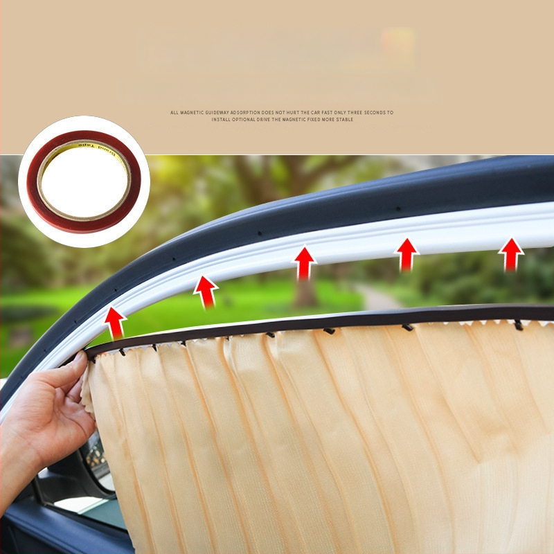 Parasolar auto din plasă de nylon, fixare magnetică, universal pentru geamul mașinii, protecție solară și izolare termică