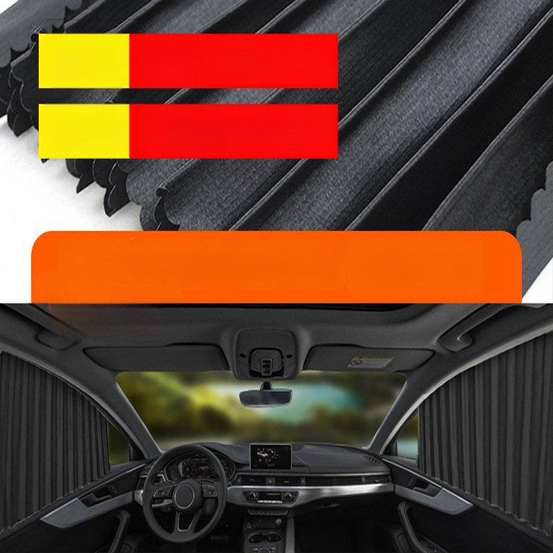 Parasolar auto din plasă de nylon, fixare magnetică, universal pentru geamul mașinii, protecție solară și izolare termică