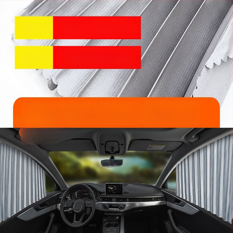 Parasolar auto din plasă de nylon, fixare magnetică, universal pentru geamul mașinii, protecție solară și izolare termică