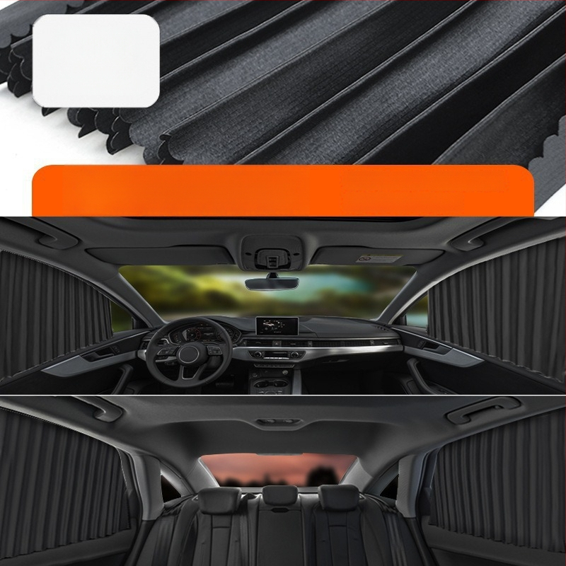 Parasolar auto din plasă de nylon, fixare magnetică, universal pentru geamul mașinii, protecție solară și izolare termică