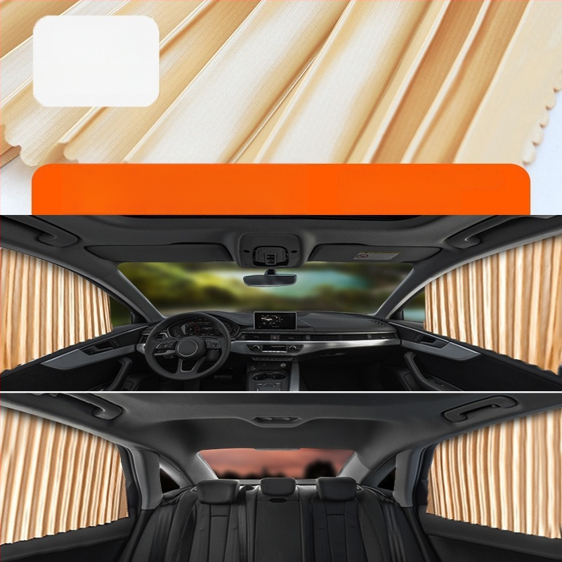 Parasolar auto din plasă de nylon, fixare magnetică, universal pentru geamul mașinii, protecție solară și izolare termică