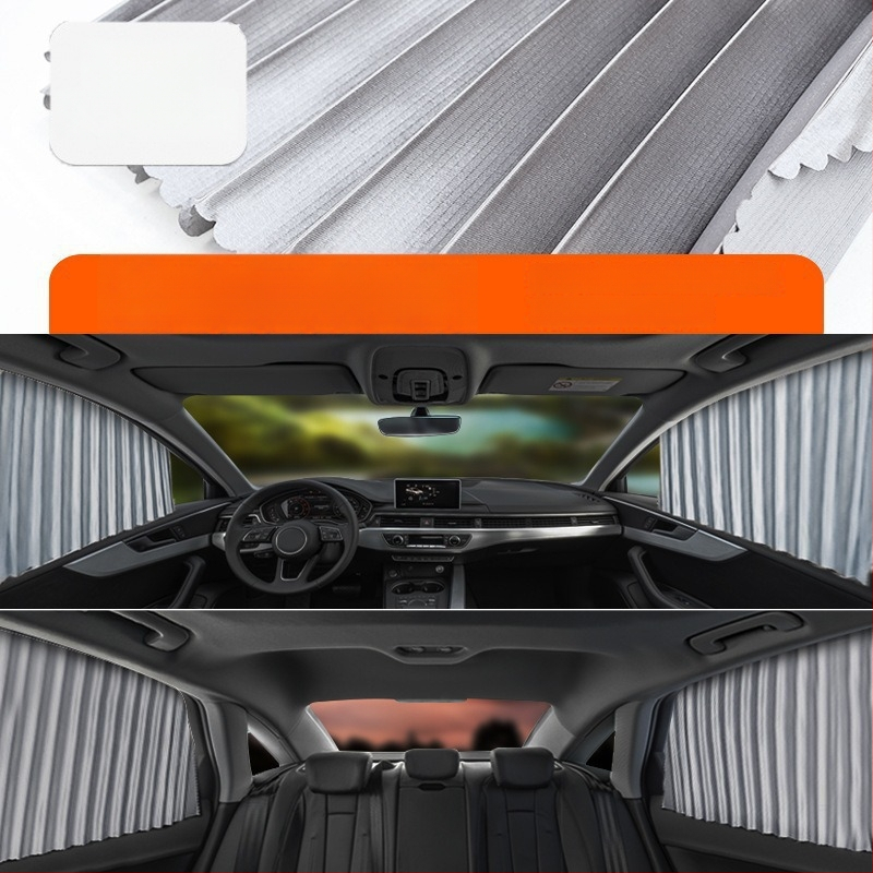 Parasolar auto din plasă de nylon, fixare magnetică, universal pentru geamul mașinii, protecție solară și izolare termică