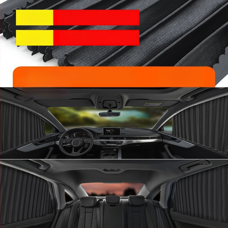 Parasolar auto din plasă de nylon, fixare magnetică, universal pentru geamul mașinii, protecție solară și izolare termică