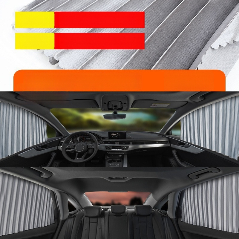 Parasolar auto din plasă de nylon, fixare magnetică, universal pentru geamul mașinii, protecție solară și izolare termică