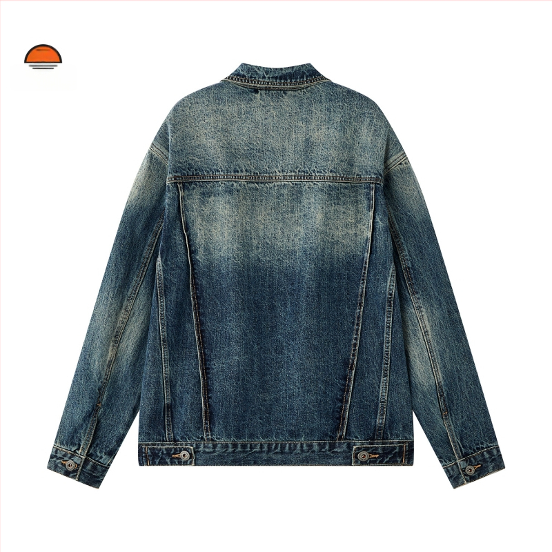 Muška traper jakna vintage, ispran izgled, slobodan kroj, proljeće i jesen, casual stil