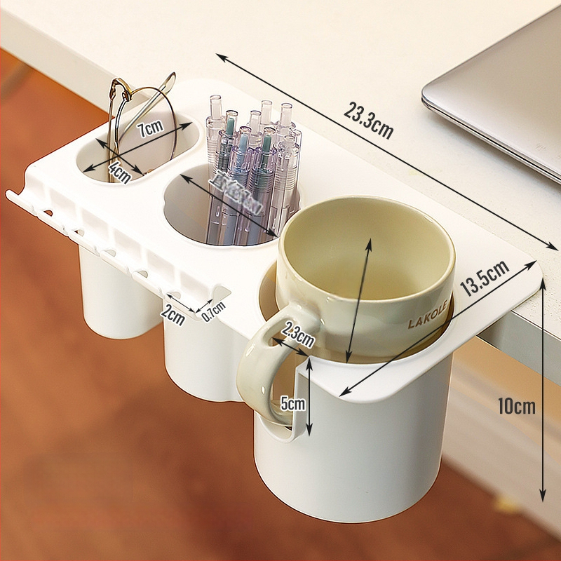 Držač za čašu i organizator za rub stola – plastik, montaža bez bušenja, novi kineski stil