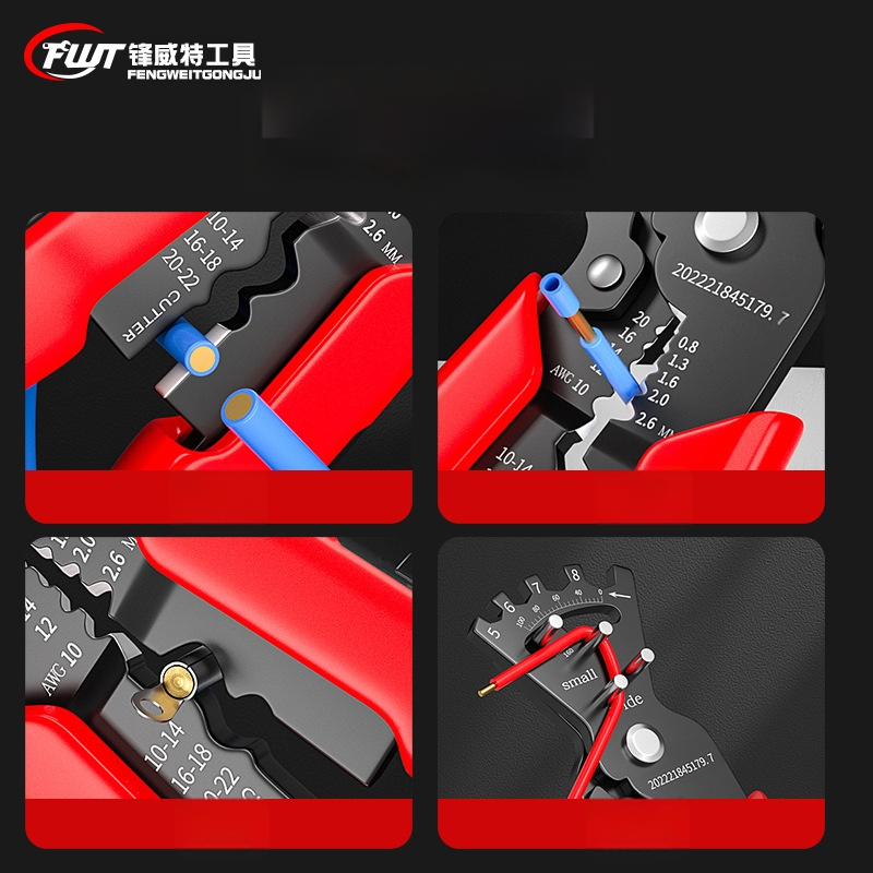 Elektriko laidų krimpavimo replės, taupymo mechanizmas, chromo vanadžio plienas, 0,3 kg, Feng Weite